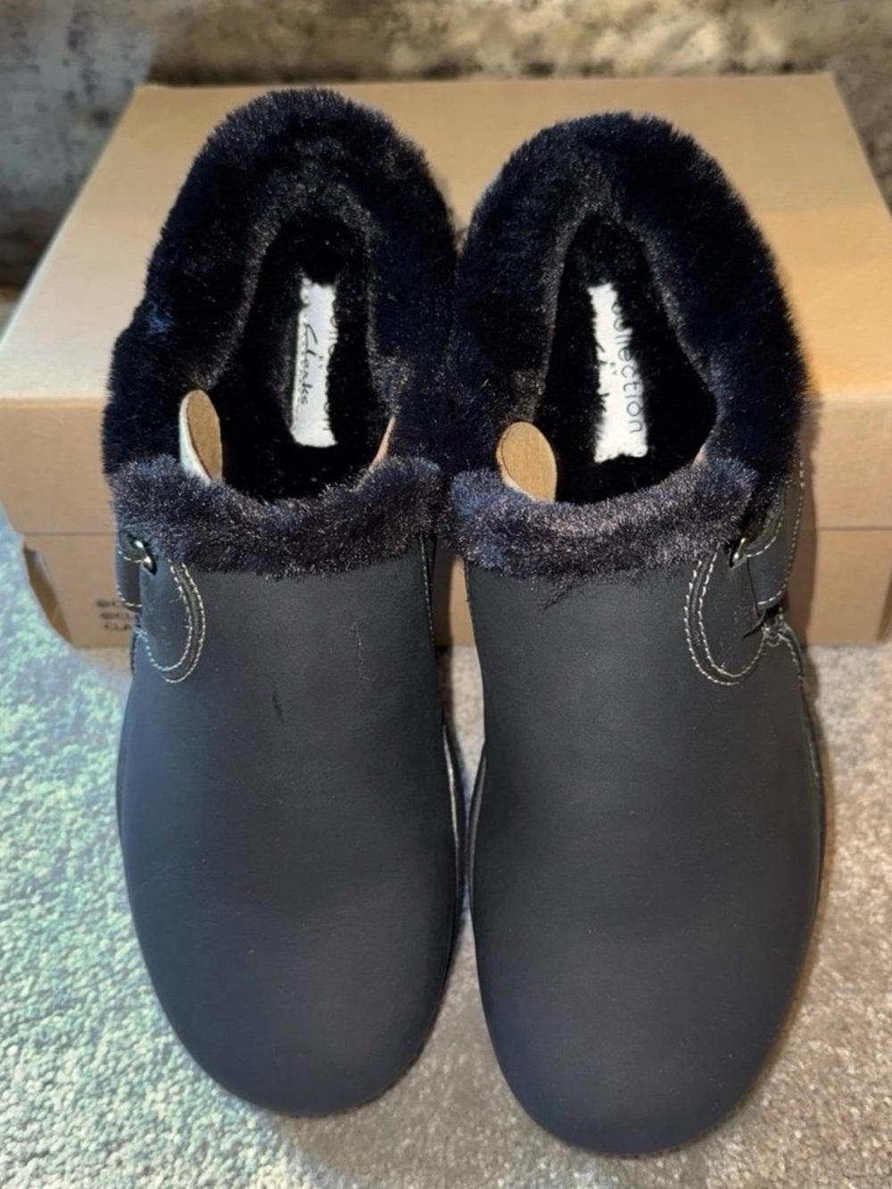 NIB Clark’s Black Leather Roseville Clog in size 7